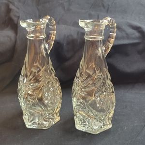 Vintage EAPG Anchor Hocking Star of David Cruet set